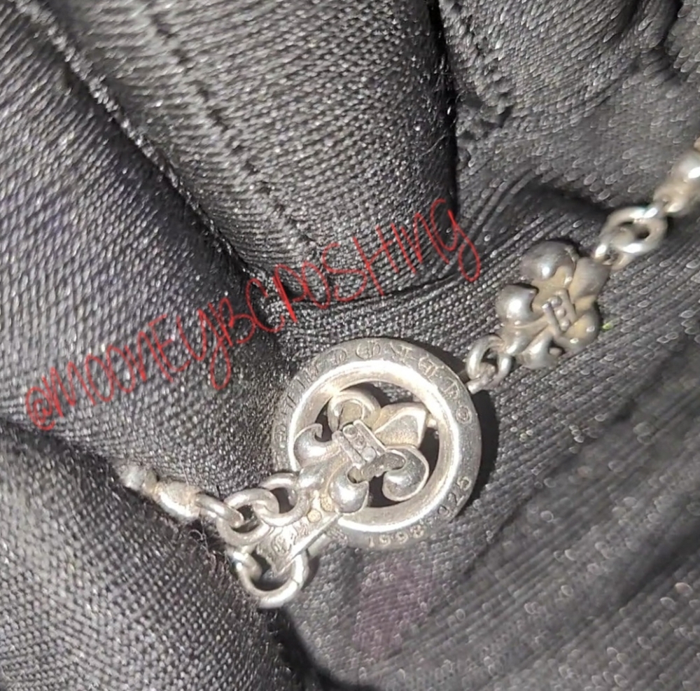 VINTAGE CHROME HEARTS RARE Fleur necklace  Authentic 925 WITH COA - Picture 14 of 17